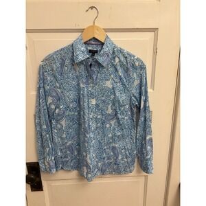 Talbots Women's 100% Cotton White Paisley Button Front Shirt Size‎ P/XS Petite